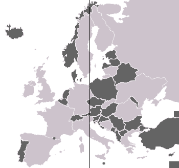 Europakarta med markeringar