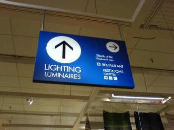 Genvägsskylt till resturangen