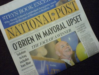 National Post annonserar valresultatet